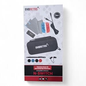 EVORETRO Complete 14pc Accessory Set for Nintendo Switch - Travel Case & Essenti